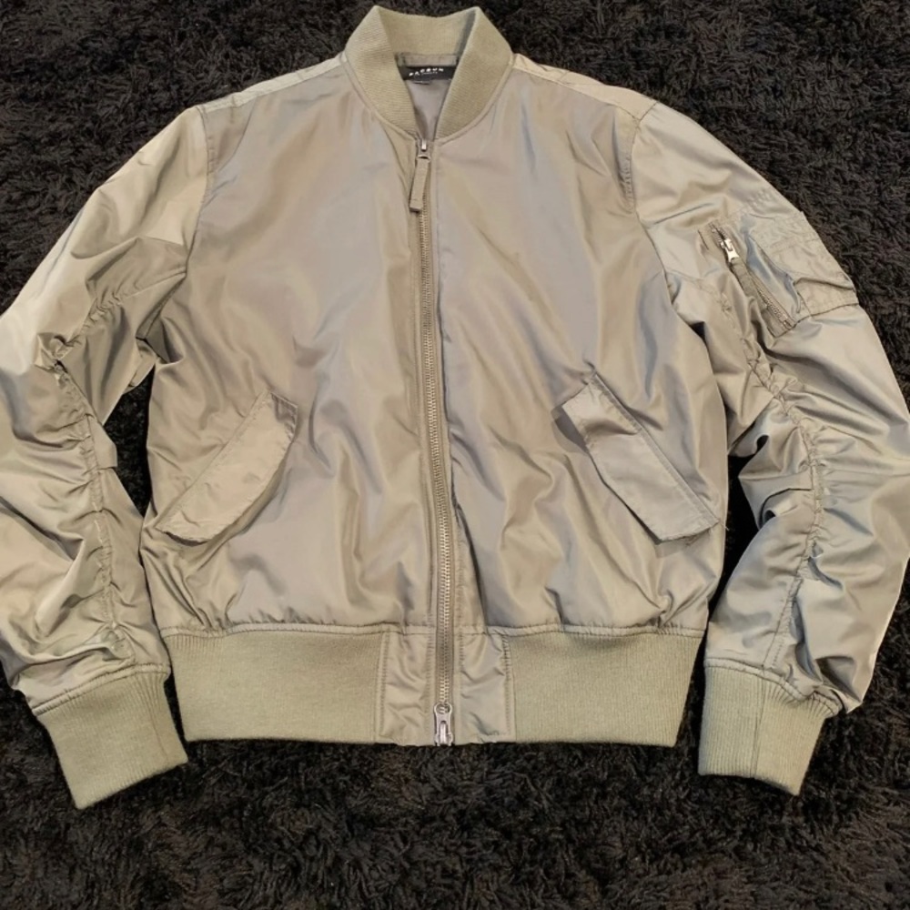 Army green bomber jacket